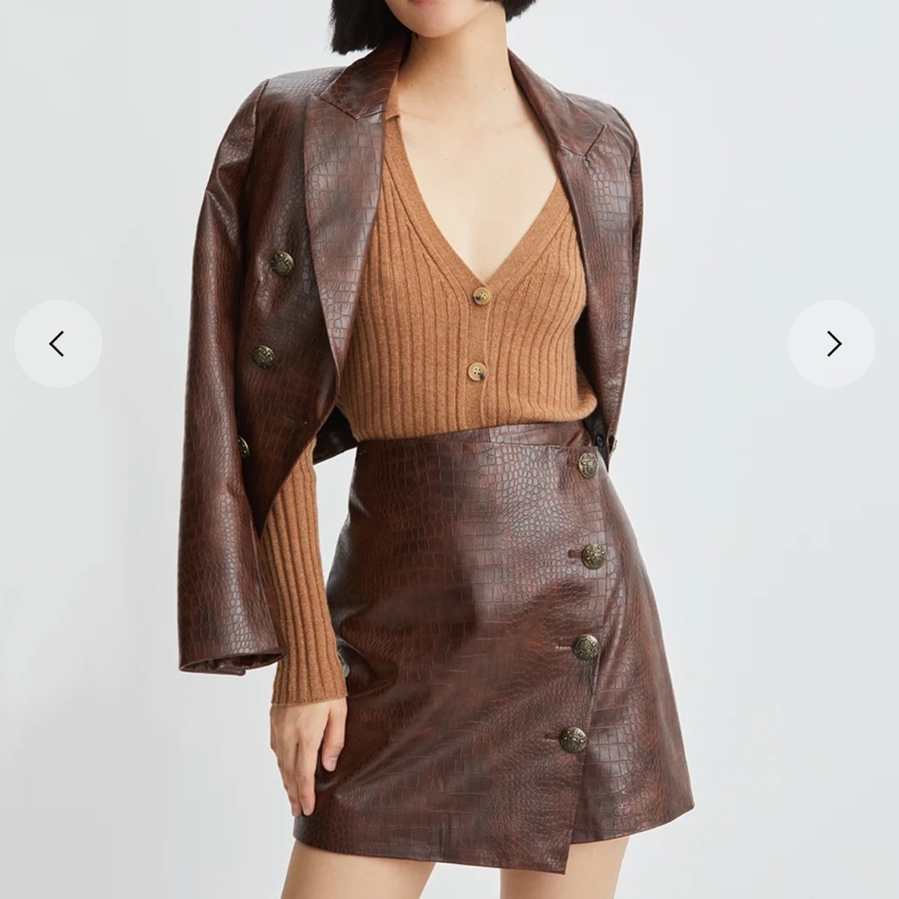 NWOT Veronica Beard Dinard Vegan Leather Skirt